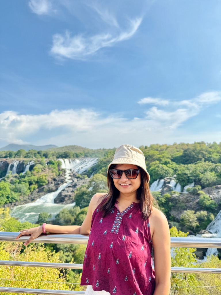 Portrait at a waterfall lookout.